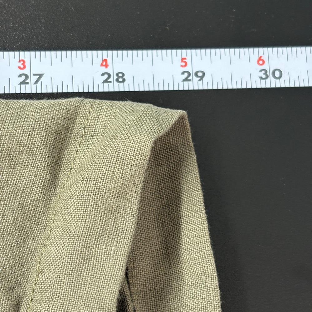Pure Jill Womens Pants L Brown Garment Dyed 100% Linen Cropped Button Tab Hem - Picture 11 of 13